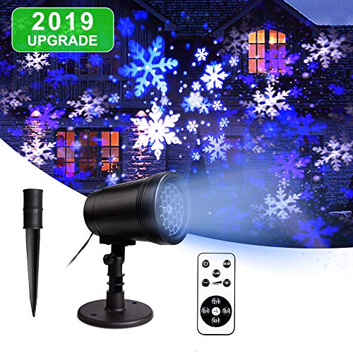 LED Projecteur de Neige,Projecteur de Noël Effet Chute de Neige de Deuxième Génération,Lamps de Projection Extérieur/Intérieur avec Télécommande,Etanche IP65,Décoration Fêtes,Mariage,Soirée,Jardin,Bar