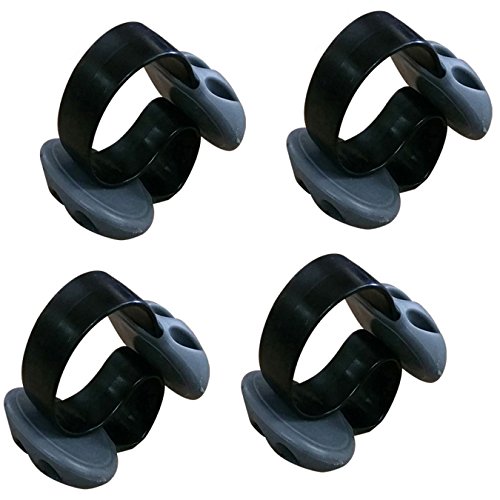 Coralpearl Desk Cable Drop Clips Weighted Silicone Desktop Organizer Small Line Ties Fixer Tidy Table Top Wire Holder Clamp Non Adhesive Cord Management Set for Home Office (Black 4pcs)