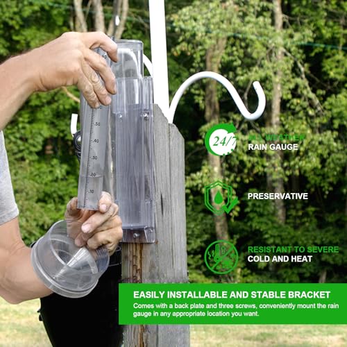 Holdly TY4 Precise Rain Gauge With Mounting Bracket, Outdoor Rain Gauge Accurate To 1/100Th Of An Inch thumb #1