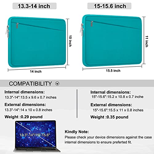 Image of Laptop Sleeve Bag 15.6 inch, Durable Computer Carrying Bag Protective Case Briefcase Handbag with Front Pocket, Slim Laptop Case Cover for 15.6 Inch HP, Dell, Lenovo, Asus, Notebook, Light Blue