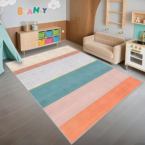 Tapis de sol bureau lavable extra plat avec petit motif géométrique géométrique
