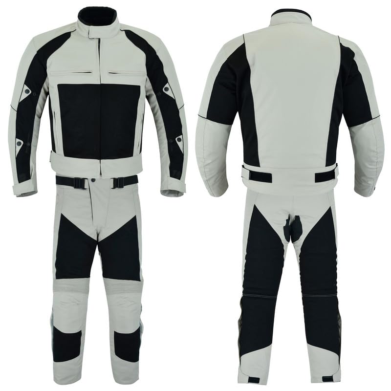 Herren-Motorradanzug aus Air-Mesh und 600D-Cordura-Textil, CE-schützende, gepanzerte Textil-Rennmotorradjacken und -hosen mit Mesh und wasserdichtem Futter, atmungsaktive Textilkleidung