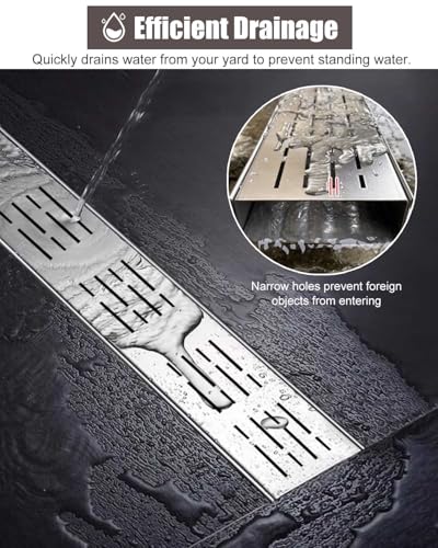Grille de drainage pour allée et terrasse en acier inoxydable 304 durable - 5