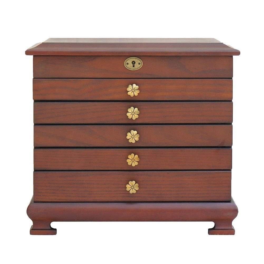 Jewellery Chest Box Multi-Layer Wooden Jewellery Boxes Drawer Type Storage Boxes Jewellery Organiser Gift for Girls Jewelry Box