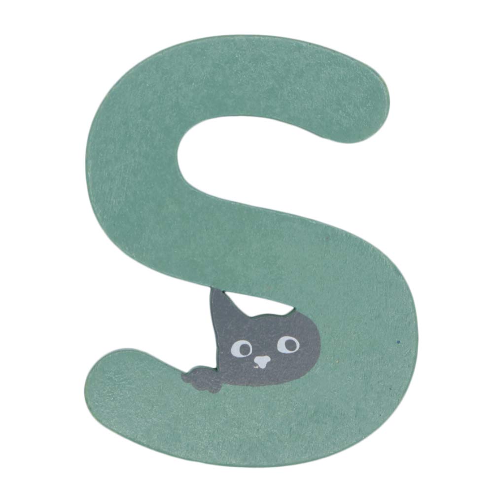 Holzbuchstaben bunt Tür Katzenmotiv Buchstaben Klebepads Taufe Geburt Dekoration Wände Kinderzimmer Wohnung Personalisierbare Buchstaben Handgefertigte (Grün, S)