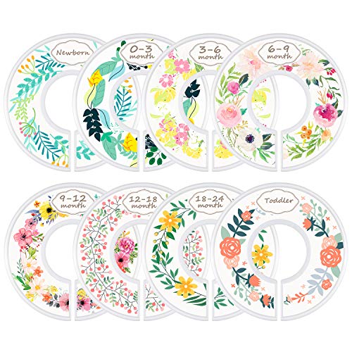 Baby Closet Size Dividers, Set of 8 Nursery Baby Closet Clothes Dividers, Ba