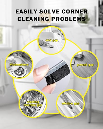 Image of 3 Pcs Hard Bristle Crevice Cleaning Brush,Crevice Cleaning Brushes for Household Use, Multifunctional Corner Gap Cleaning Brush Tool Grout Cleaner Brush for Kitchen Bathroom Window Hard Bristled
