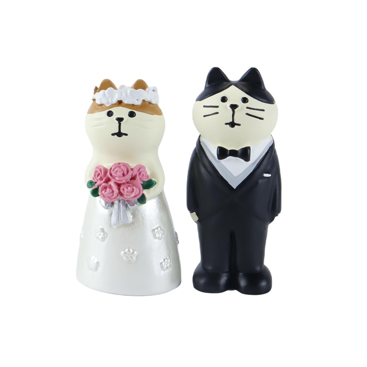 Ausi 2 PCS Wedding Gifts for Bride and Groom, Cakes Topper Decor, Cat Decor for Valentine's Day, Resin Wedding Cake Decorations for Cat Lovers