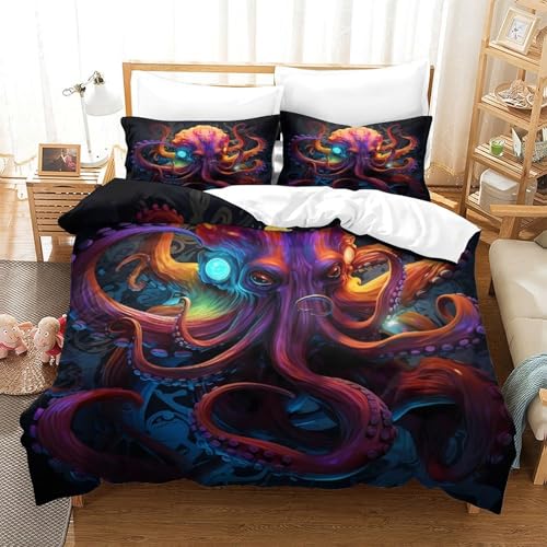 Housse couette douce légère fermeture éclair imprimé floral 3D - 3