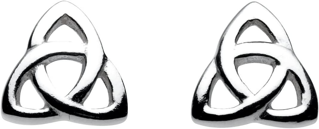 Dew Women's Sterling Silver Heritage Celtic Trinity Knot Stud Earrings