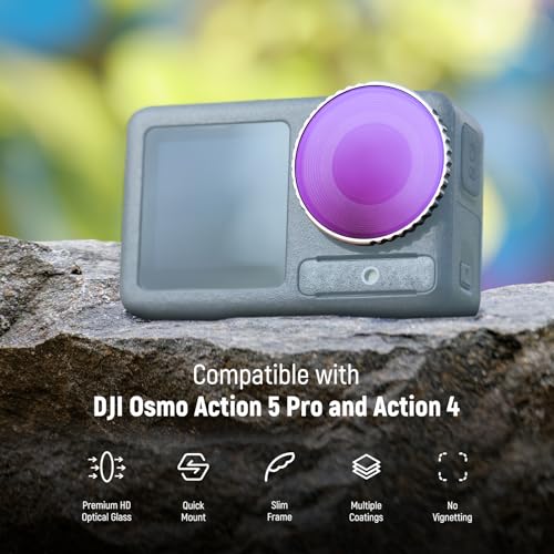 Image of NEEWER ND Filter Set Compatible with DJI Osmo Action 4 /Action 5 Pro (4 Pack), Screw On ND8 + ND16 + ND32 + ND64 Filter Kit Action Camera Accessories Multicoated HD Optical Glass, FL-B04