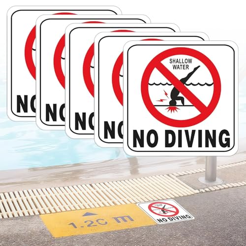 Adhesivo de Seguridad Para Piscina No Diving 6x6 Pulgadas miniatura 1