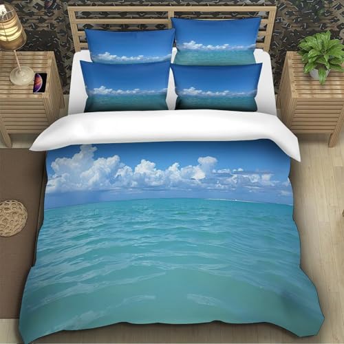Housse de couette plage 3D en microfibre douce pour lit simple enfant - 5