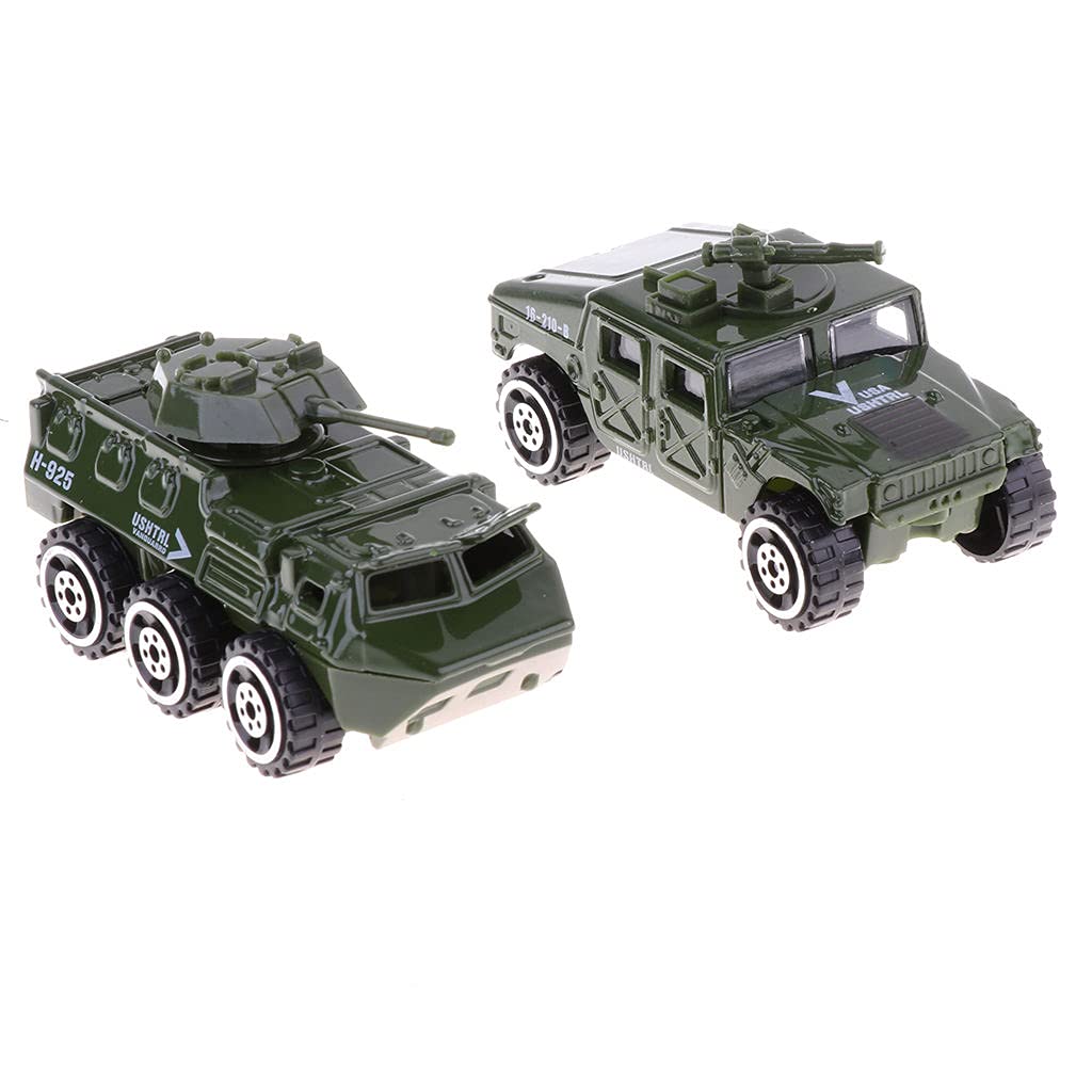 Harilla 6 Armee Fahrzeug Spielzeug Set 1:87 Diecast Legierung Militär Modellauto Spielset Hubschrauber Tankwagen für Panzerwagen