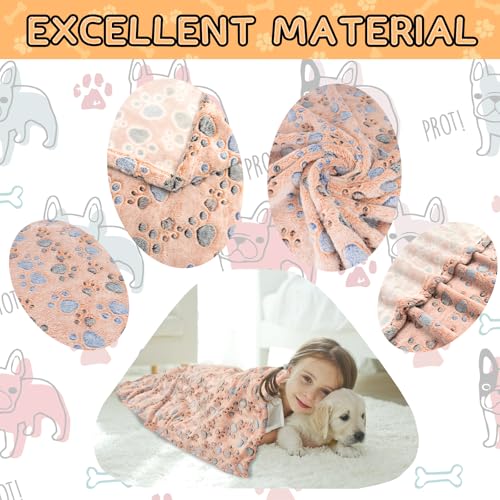 Image of Dog Blankets for Dogs, 3 Pack Large Blanket Medium Dog Cat Soft Fuzzy Blankets Washable,Comfort Flannel,Fuzzy Soft Blankets for Dogs,Pet Blanket,Reversible Cow Print,41 x 31 inch,Blue