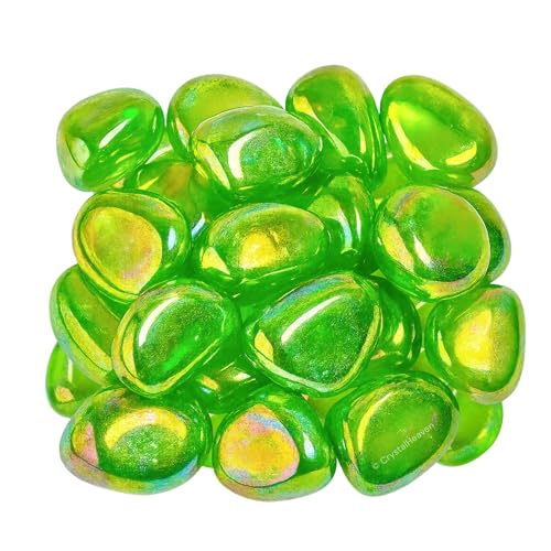 Image of Crystal Heaven Certified Apple Aura Quartz Healing Tumbled Stone,Natural Polished For Diy Crafts,Manifestation,Meditation,Pooja Feng Shui And Reiki Healing(30 Grams)