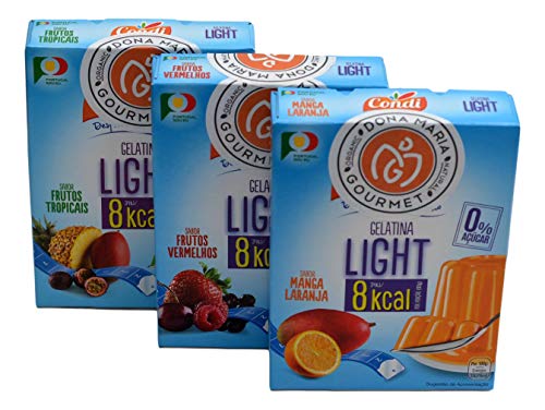 Variety Pack Gelatin 3 flavors: Tropical Fruits, Orange-mango, Red Fruits, Sugar free, 30 servings, 90 gr, 3 oz, Gelatin dessert, 0% sugar,Gluten Free, Fat Free, Keto Friendly, 8 calories