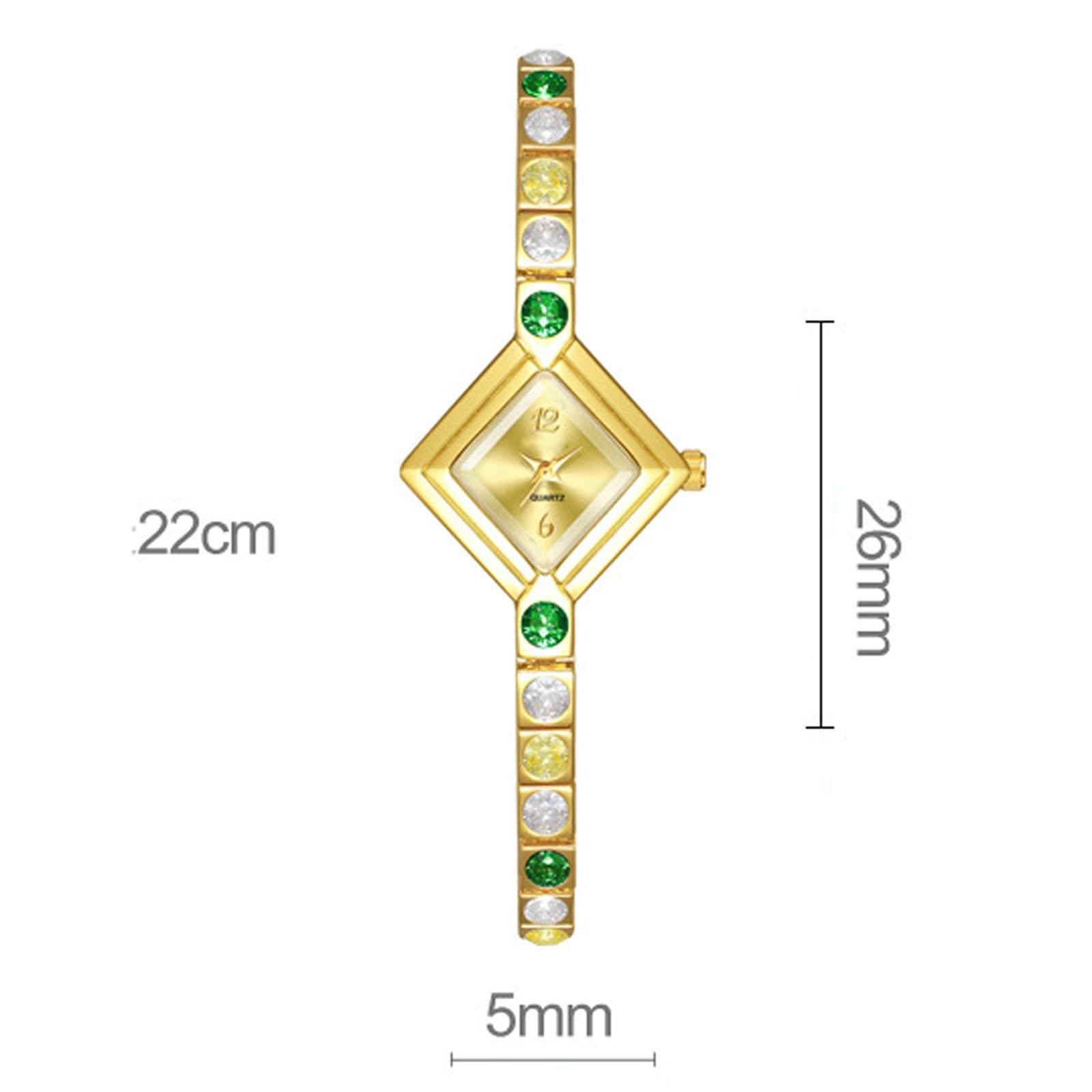Superbe montre à quartz avec bracelet de luxe léger, montre décontractée vert printemps avec cadran carré est un cadeau tendance pour les femmes Montre-bracelet