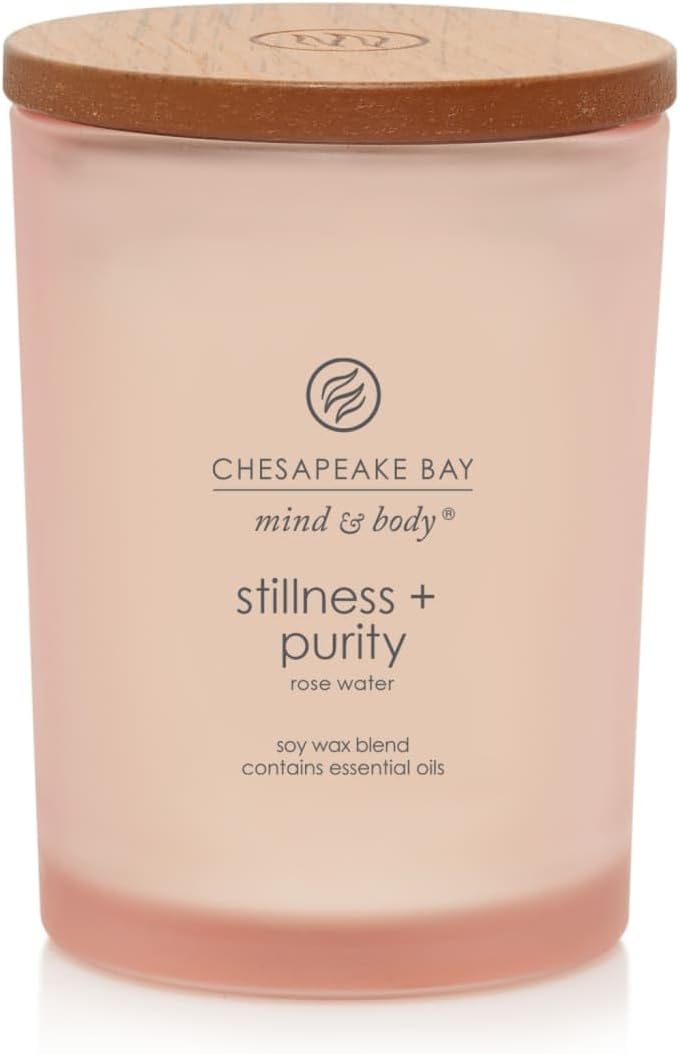 Chesapeake Bay Candle Stillness + Purity Rose Water Scented Jar Candle, 8oz - Essential Oils for Spa-Like Serenity