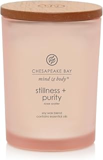 Chesapeake Bay Candle Stillness + Purity Rose Water Scented Jar Candle, 8oz - Essential Oils for Spa-Like Serenity