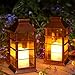 Produktbild 2 Stück Solar Laterne für Außen, Ulmisfee Solar Gartenleuchte mit LED Kerze, IP44 Wasserdicht Dekorativ Solarlampe für Außen Hängend Solarleuchte für Garten Terrasse Veranda Hof Weihnachten (Warmweiß)