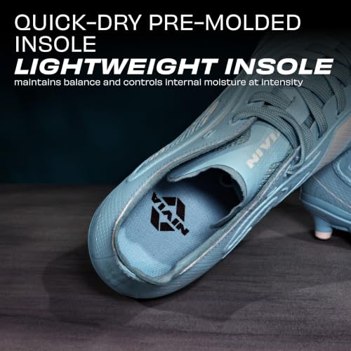 Image of Nivia Ashtang 3.0 Football Studs for Men, TPU Fusion Upper, 3D Emboss Control Texture, Knitted Collar, TPU Multi-Round Stud Outsole, Firm Ground Football Shoes