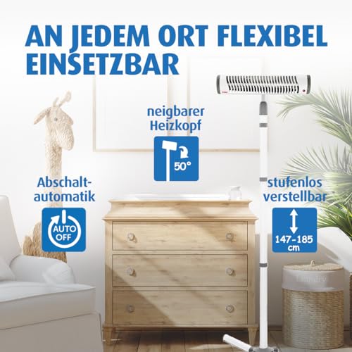 reer EasyHeat Flex Wickeltisch-Wärmestrahler Baby, 500 W, Standgerät, Weiß – Ansicht 4