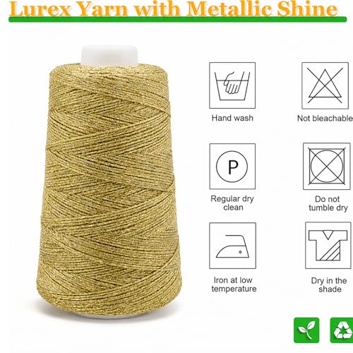 Image of Metallic Crochet Thread, 80g Lurex Yarn for Charms(Gold