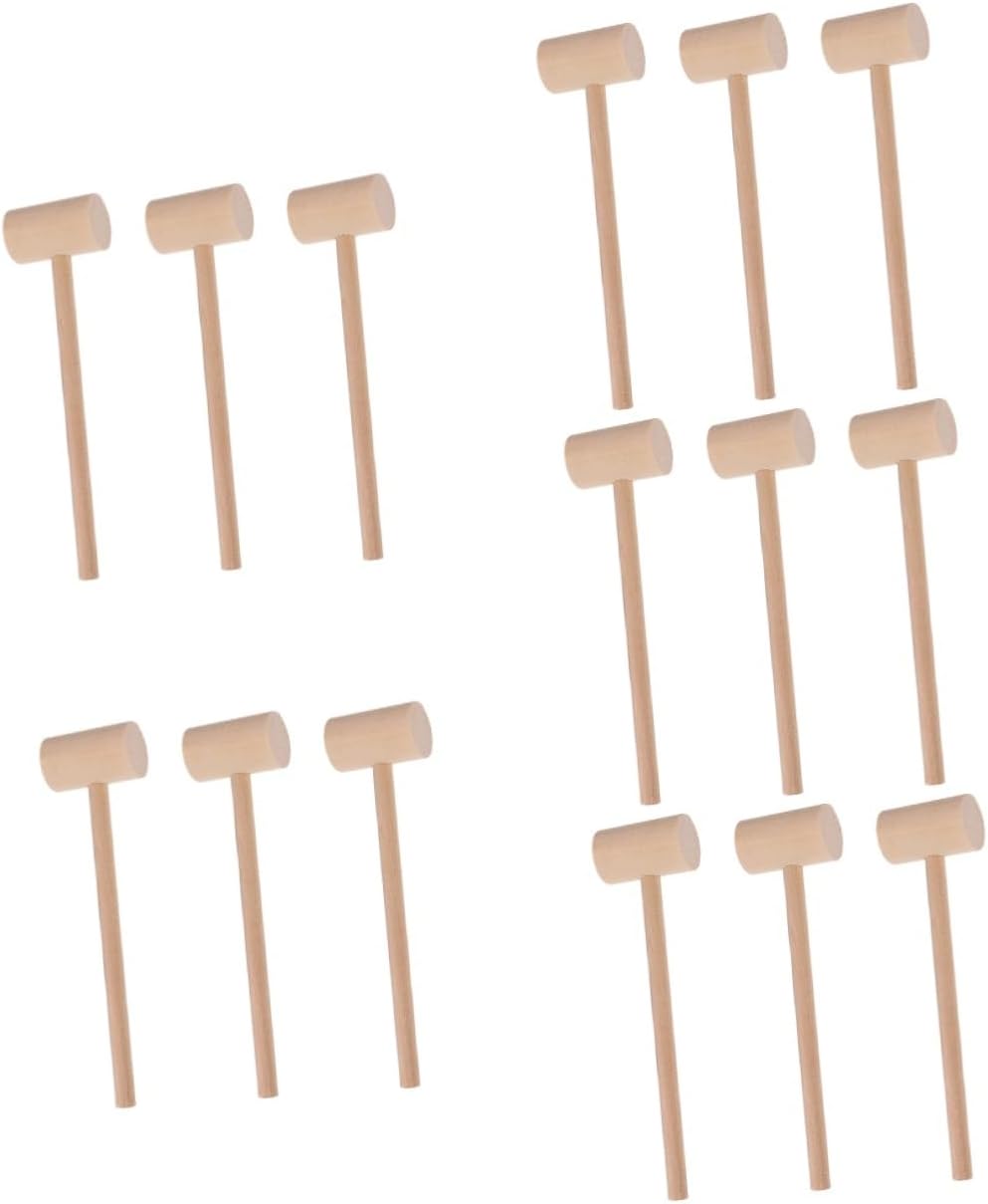 Cabilock 15pcs Wooden Mallets for Seafood Cracking Versatile Kitchen Hammers for Crab Lobster and Shellfish Smooth Tools for Easy Use Cooking and Baking