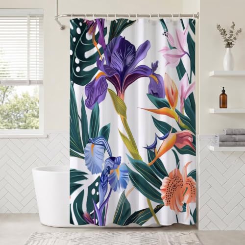 Rideau de douche 180x200 lavable en machine avec anneaux pour baignoire et douche en polyester - 3
