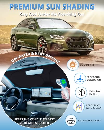 Image of Sun Shade for A4 /S4 2017-2024 2025 2026 Windshield Sunshade Window Cover