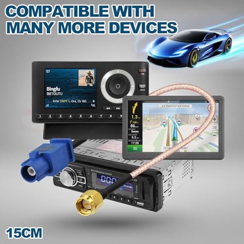 Bingfu Auto GPS Antennenadapter Kabel SMA Stecker auf Fakra C Stecker Koaxialkabel 15cm für Fahrzeug LKW SUV Auto Stereo Head Unit GPS Navigationsempfängersystem Tracker Modem