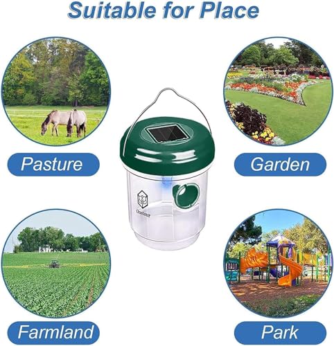 Outtkitywi PETOOR- 2 Packs Wasp Trap - Solar Powered Bee Trap Outdoor thumb #7