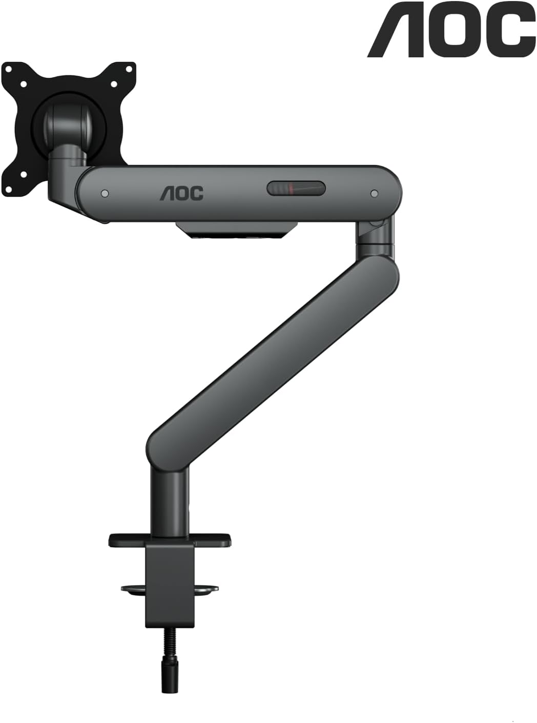 AOC AM400G Single Monitor Stand - Full Adjustable Monitor Desk Mount Swivel Vesa Bracket with C Clamp