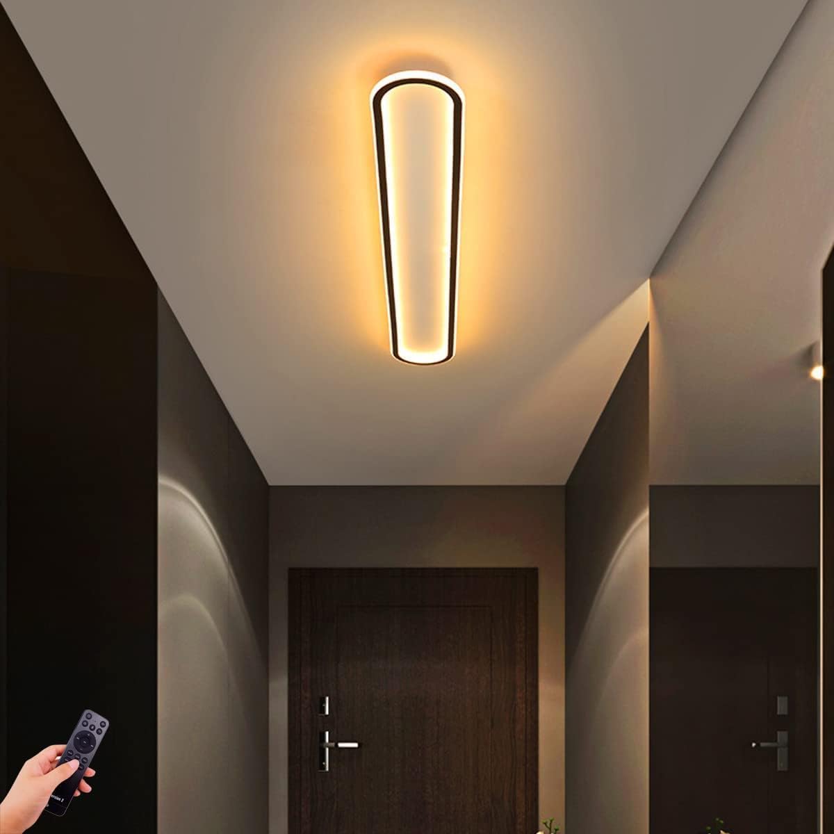 Plafón LED Techo 120 cm Regulable para Salón Cocina y Pasillo, Negro | Lampara Techo con Mando a Distancia, Luz 3000K-6000K, Cuerpo de Hierro con Difusor de Silicona, uso Interior Diario