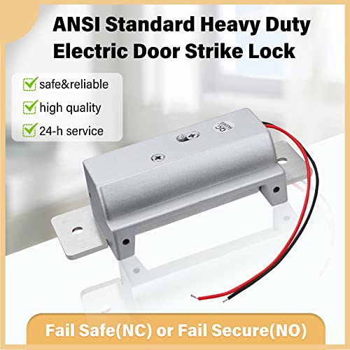 Heavy Duty Electric Door Strike Lock，Ansi Standard Fail-Secure/Fail-Safe Electric Strike Lock For Door Access Control System,For Cylindrical Or Mortise Lock Installation Paper(Input Voltage 12Vdc) #TOP5