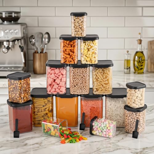 Image of Kitchen Storage Set Of 18 Airtight Containers Set For Kitchen Storage And Containers Box For Pantry Organization And Container For Kitchen Accessories Items & Storage Set of 18-(350ml+650ml+950ml)