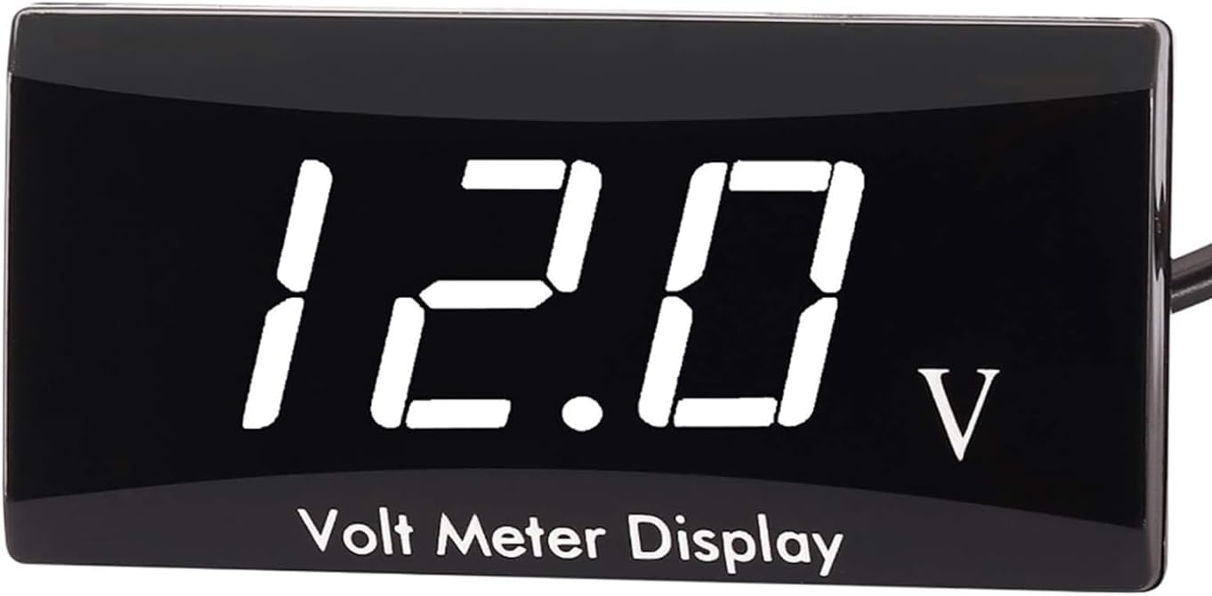 Voltímetro digital de 12 V para monitor de voltaje, voltímetro de metal impermeable para motocicleta, voltímetro universal automotriz de energía