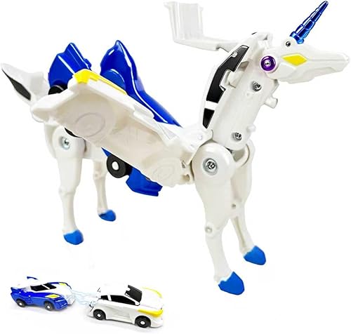 Juguete de coche transformador de unicornio - Juguete de unicornio de conexión magnética - Divertida función de colisión y transformación - Regalo