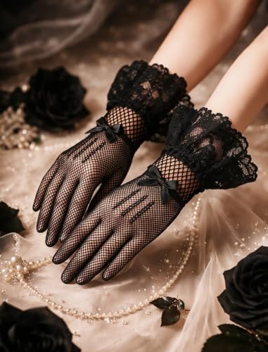 Avidlove Lace Gloves Women Tea Party Vintage Elegant Mitten Mesh Gloves - image 6
