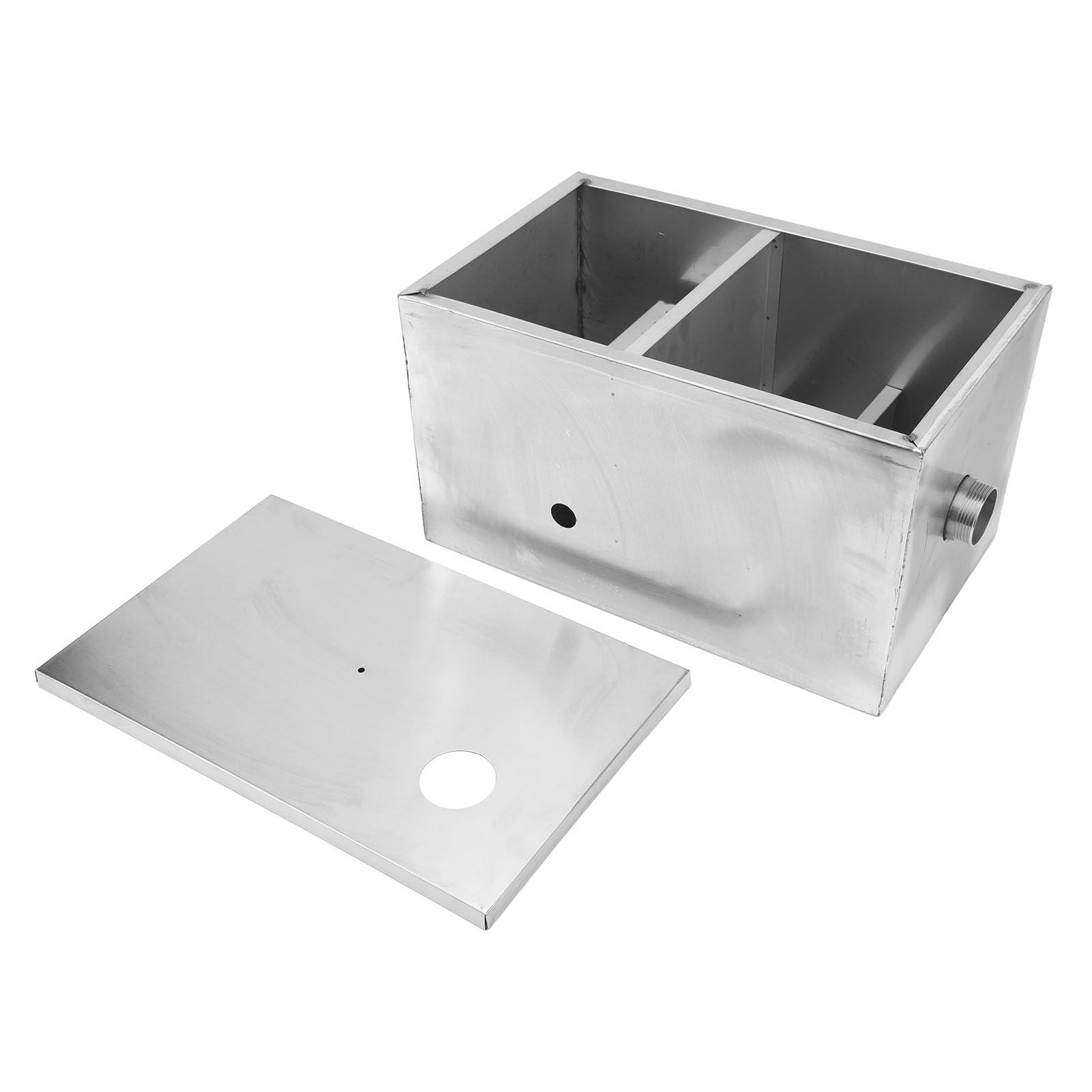Trampa de Grasa Separador de Aceite de Aguas Residuales de Acero Inoxidable de Alta Resistencia 400x250x230 Mm para Cocinas Comerciales