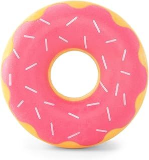 ZippyPaws, ZippyTuff Donutz - Interactive, Durable Chew Toy for Dogs - Strawberry