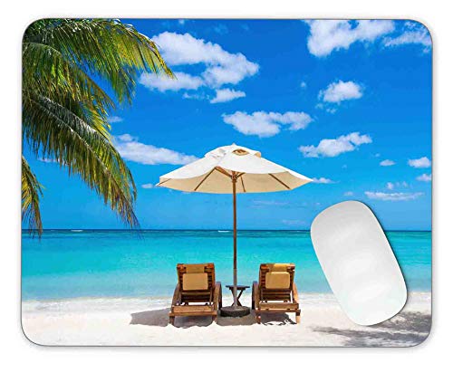 Idyllic White Beach in Front of The Turquoise Tropical sea Mouse pad Gaming Mouse pad Mousepad Nonslip Rubber Backing