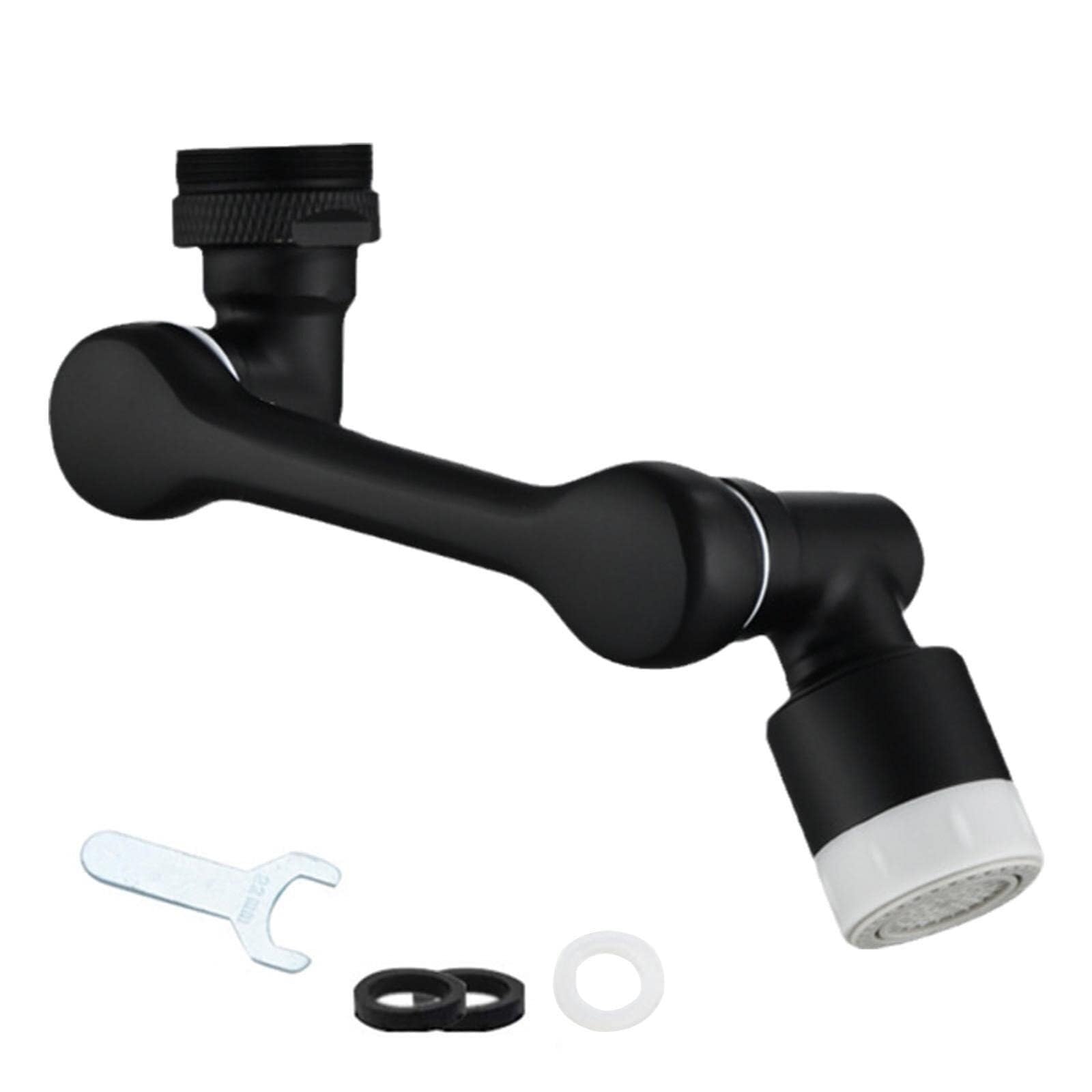 Perlator Kuchenna Dla Rodzin Hoteli Obrotowy Perlator Do Kranu Uniwersalny Przedłużacz Umywalki Filtr Adapter(Black)
