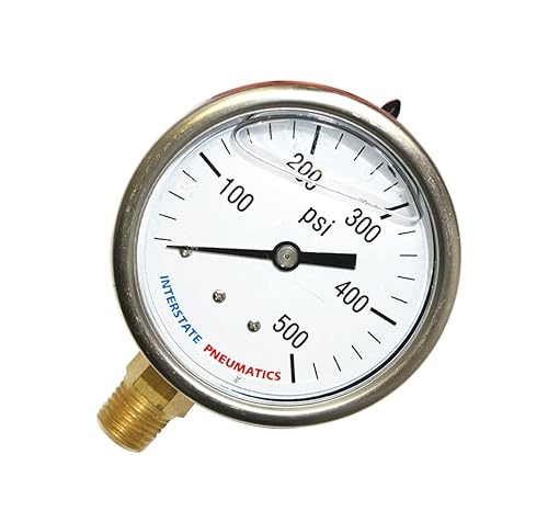 Miniatura 3 de MaxLLTo Reemplazo 500 PSI 2-1/2 pulgadas de diámetro 1/4 pulgadas NPT medidor de presión de montaje inferior para neumático interestatal G7022-500