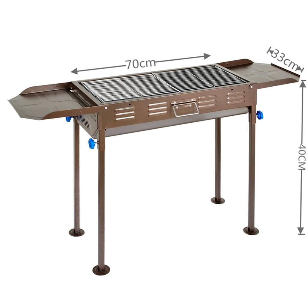 Parrilla para Barbacoa de Exterior de Doble propósito Plegable para freír y Asar a la Parrilla, de Doble ala, 70 x 33 x 40 cm