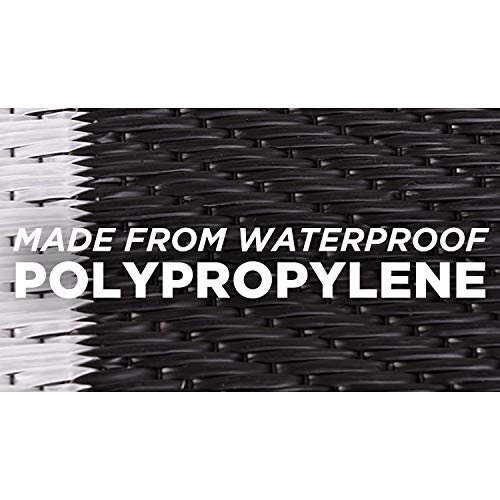 Professional EZ Travel Collection Reversible RV Outdoor Rug for Backyards, Beaches, Camping Grounds, Patios, and More, Storage Bag and Mat Stakes Included, Green/Wave (9x18) - Image 2