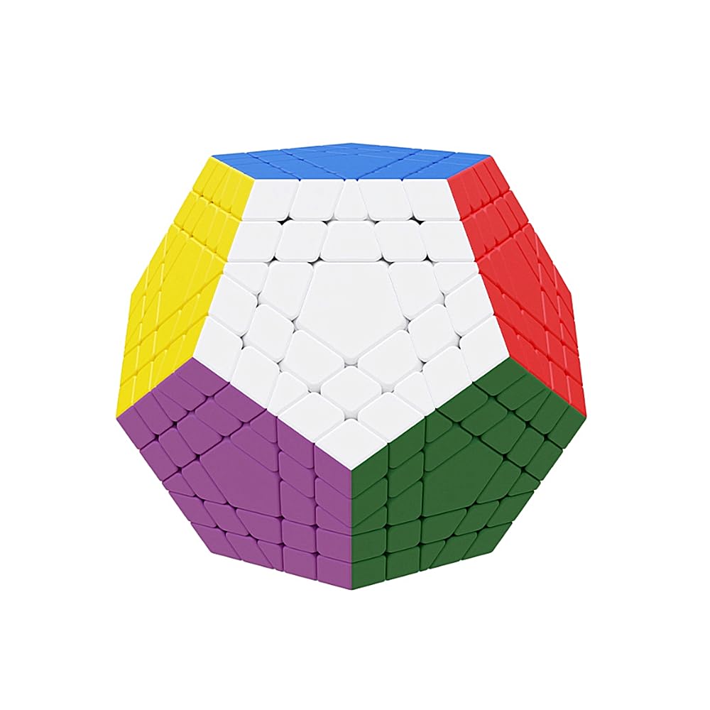 XMDCuber Megaminx 5x5 Stickerless Puzzle, 5x5x5 Dodecahedron Speed Cube, Pentagonal Magic Cube Dodecahedron