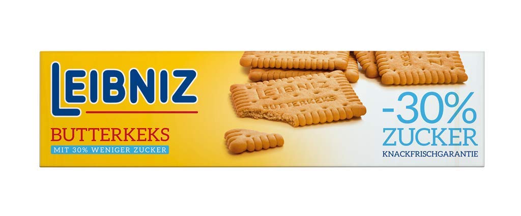 LEIBNIZ Butterkeks 30 % weniger Zucker - 20er Pack - Vorratsbox - Knackfrisch und nur echt mit 52 Zähnen (20 x 150 g)