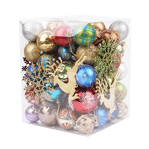 60 pcs Christmas Ball Ornaments, Christmas Tree Ornaments Christmas Decorations Tree Balls for Christmas Xmas Tree